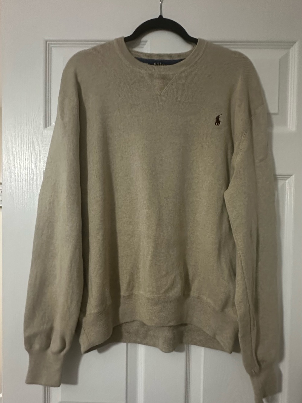 Vintage Polo by Ralph Lauren Men's Crewneck Sweatshirt in Beige